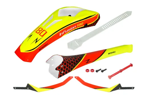 Microheli Airbrush Fiberglass King Cobra Rumpf in Gelb für Blade InFusion 180