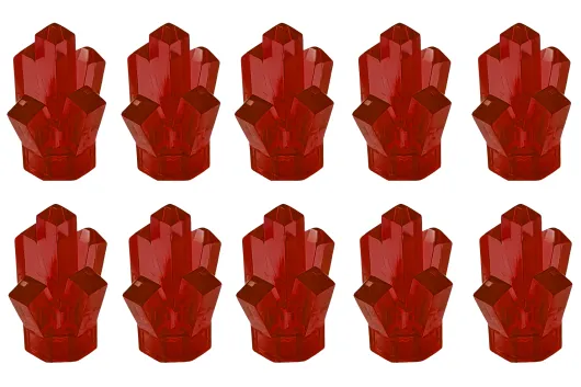 Klemmbausteine Kristall in rot transparent 10Stück