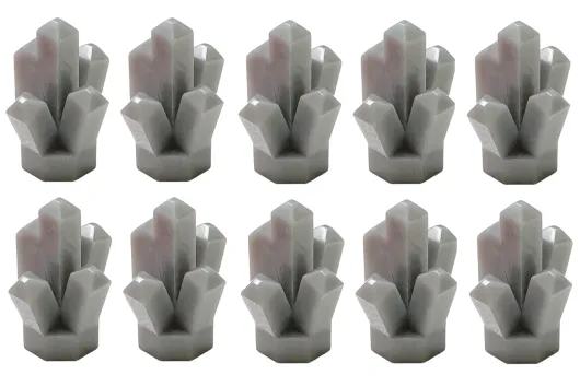 Klemmbausteine Kristall in silbergrau 10Stück