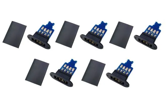 Lötplatine 8-Pin für Multiplex Hochstrom Stecker System 5Stück im SET mit Stecker (Kontakt = Stecker)