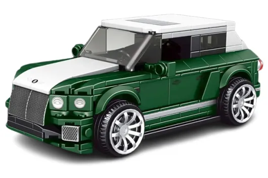 MouldKing Klemmbausteine grüner Geländewagen SUV - 443 Teile mit stapelbarer Displaybox/Sammelbox 19,5x9,5x8,5cm