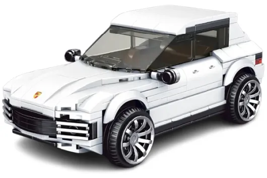 MouldKing Klemmbausteine weißer Geländewagen SUV - 415 Teile mit stapelbarer Displaybox/Sammelbox 19,5x9,5x8,5cm