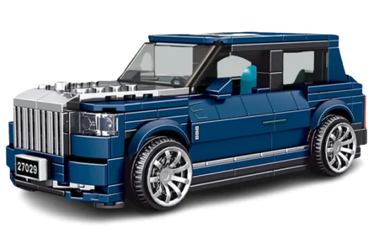 MouldKing Klemmbausteine blaue Luxus Limousine - 474 Teile mit stapelbarer Displaybox/Sammelbox 19,5x9,5x8,5cm
