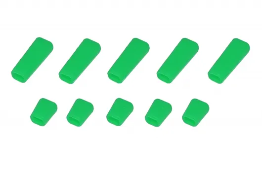 Schalterabdeckung eckig aus Soft Silikon in grün 10Stück, je 5x groß und 5x klein