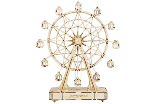 Lasercut Holzbausatz Funktionsmodell Riesenrad Musicbox 232 Teile