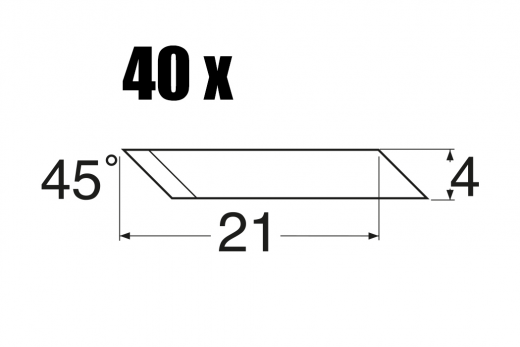 Ersatzklingen 45° abgewinkelt - 40Stück