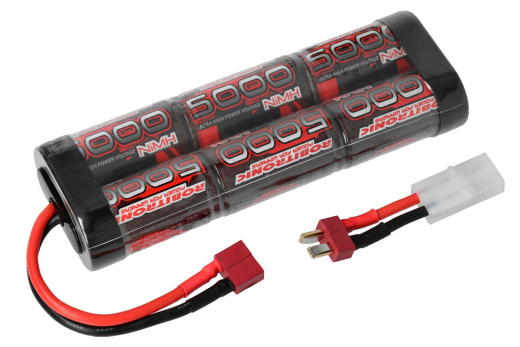 Robitronic NiMH Akku 6Zellen 7,2V 5000mAh Stick Pack mit T-Stecker und Adaperkabel mit Tamiya Stecker 