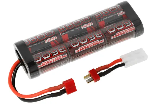 Robitronic NiMH Akku 6Zellen 7,2V 3600mAh Stick Pack mit T-Stecker und Adaperkabel mit Tamiya Stecker