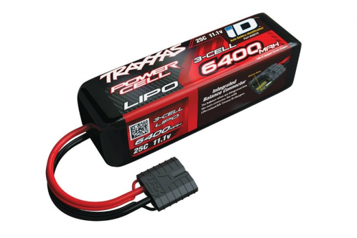 Traxxas Akku LiPo Power Cell 6400mAh 11,1V 3S 25C Traxxas mit iD-Stecker (L135xH42xB45mm)