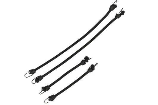 RC Crawler Scalezubehör 1/10 Spanngurte mit Haken elastisch in zwei Längen in schwarz (je 2 Paar)