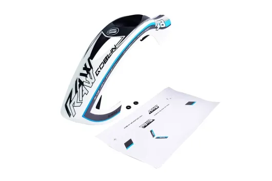 SAB Goblin Kabinenhaube in Weiß-blau mit Stickerset für RAW 500