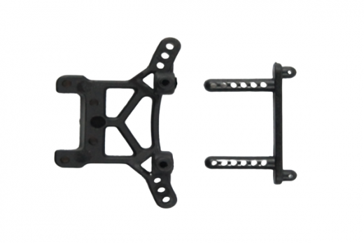 MODSTER Ersatzteile für RC Auto Rookie Dämpferbrücke mit Karosseriehalter vorne