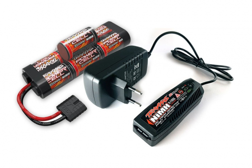 Traxxas Ladegerät SET mit AC-Lader 230V und Akku NiMH 7-Zellen Hump 3000mAh 8,4V