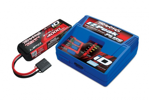 Traxxas Ladegerät SET mit EZ-Peak Plus Schnell-Lader 4A und Akku LiPo 4000mAh 3S 25C