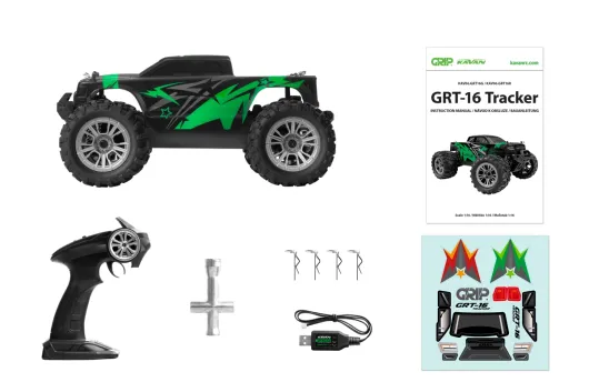Kavan RC Auto GRT-16 in grün Tracker RTR 4WD Monster Truck 1:16