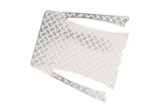 RC Crawler Scalezubehör 1/18 Motorhaubenverkleidung Riffelblech aus Metall in silber für TRX-4M Defender