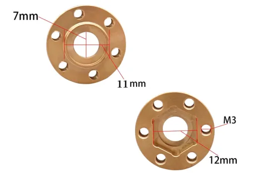 RC Crawler Zubehör 1/10 Messing Felgenverbreiterungsadapter / Gewicht 9mm mit Sechskantnabe für 1,9Zoll und 2,2Zoll Felgen 4Stück