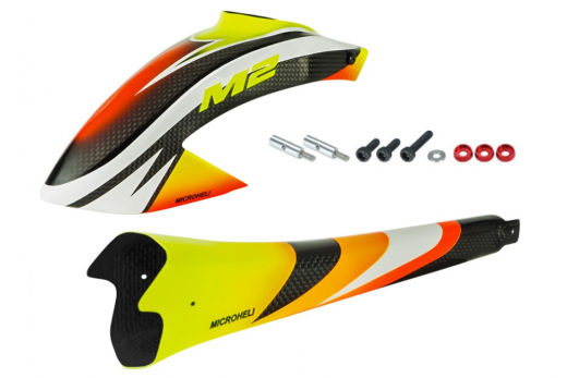 Microheli Carbonfaser Rumpf im Bright Blade Design für OMPHobby M2 V2 und EXP