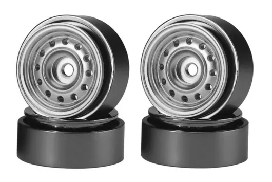 RC Crawler Scalezubehör 1/18 1,0Zoll 4x Aluminiumfelgen in silber für TRX-4M