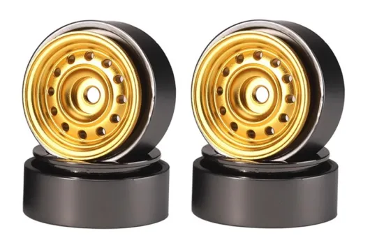RC Crawler Scalezubehör 1/18 1,0Zoll 4x Aluminiumfelgen in gold für TRX-4M