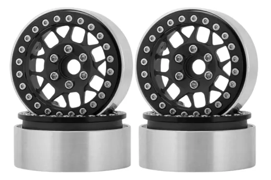 RC Crawler Scalezubehör 1/10 1,9Zoll Aluminiumfelgen in schwarz 4Stück