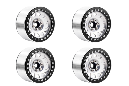 RC Crawler Scalezubehör 1/10 2,2 Zoll Aluminiumfelgen in silber 4Stück