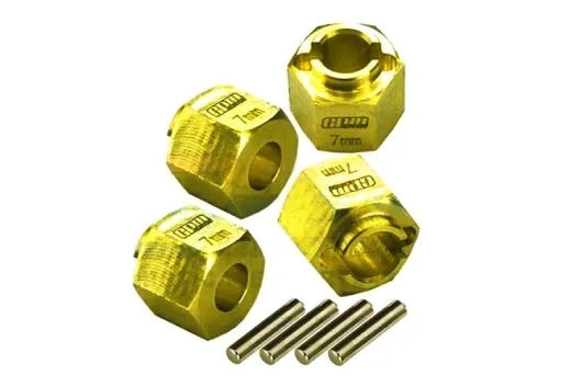GPM Racing Sechskant Radmitnehmer aus Messing 7mm (+1,5mm) 4Stück für TRX-4M