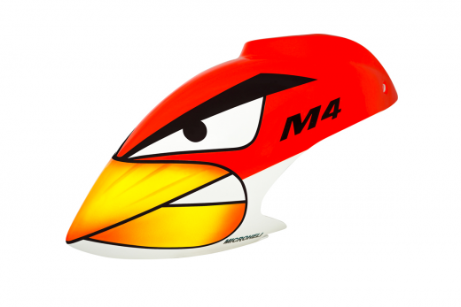 Microheli Airbrush Fiberglass Red Bird Haube für OMPHobby M4