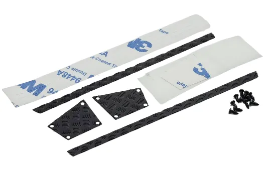 rcTURN RC Crawler Scalezubehör 1/18 Seitenverkleidung Riffelblech aus Metall in schwarz für TRX-4M Defender