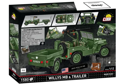 COBI Klemmbausteine Auto Jeep Willys mit Anhänger EXECUTIVE EDITION - 1580 Teile