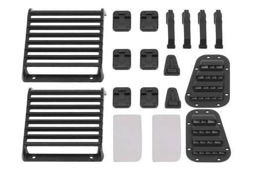 RC Crawler Scalezubehör Set Frontlampenschutz, Ansauggitter, Tür, Motorabdeckung und Deko-Scharniere für TRX-4