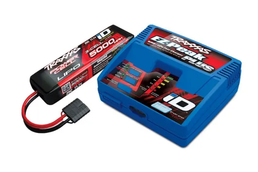 Traxxas Ladegerät SET mit EZ-Peak Plus Schnell-Lader 4A und LiPo Akku 5000mAh 3S 25C mit iD Stecker