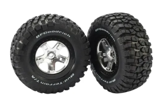 Traxxas Tuning BFGoodrich TA KM2 Reifen auf Felgen in Satin schwarz 2Stück hinten für Slash und Ford F-150 Raptor Fox 1/10