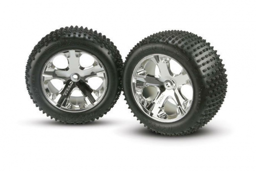 Traxxas Tuning Alias Reifen auf All-Star 2,8 Felgen in chrom 2Stück hinten für Rustler 1/10