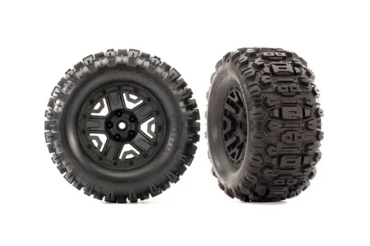 Traxxas Tuning Sledgehammer Reifen auf 2,8 Felgen in schwarz 2Stück für Bigfoot, Rustler und Stampede 1/10