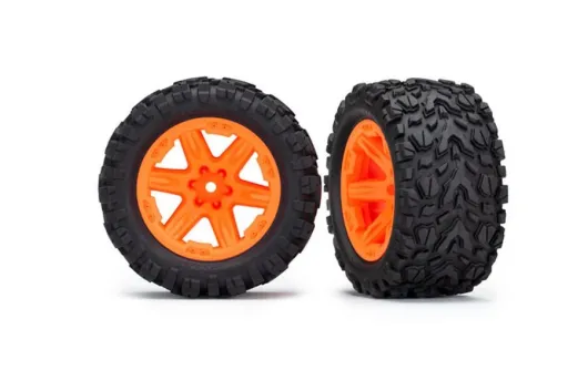 Traxxas Tuning Talon EXT Reifen auf RXT 2,8 Felgen in orange 2Stück hinten für Rustler 1/10
