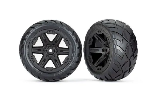 Traxxas Tuning Anaconda Reifen auf RXT 2,8 Felgen in schwarz 2Stück hinten für Rustler 1/10