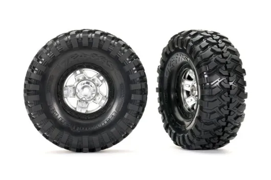 Traxxas Tuning Canyon Trail 4,6x1,9 Reifen auf TRX-4 Felgen in satin chrom 2Stück für TRX-4 1/10