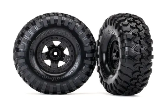 Traxxas Tuning Canyon Trail 5,3x2,2 Reifen auf TRX-4 Felgen in schwarz 2Stück (speziell für Long Arm Lift Kit) für TRX-4 1/10