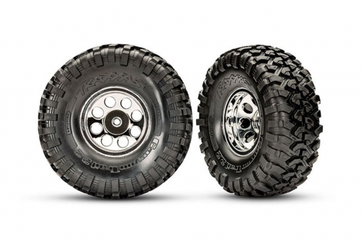 Traxxas Tuning Canyon Trail 5,3x2,2 Reifen auf Classic Felgen in chrom 2Stück (für TRX8255A Radachse) für TRX-4 1/10