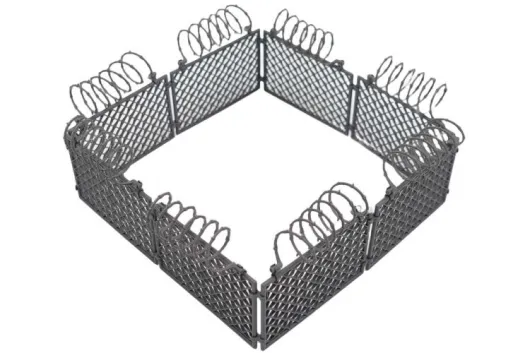 Klemmbausteine Zaun mit Stacheldraht in dunkelgrau