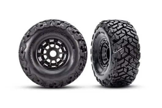 Traxxas Tuning SC Reifen belted auf 17mm Felgen in schwarz 2Stück für Maxx-Slash 1/8