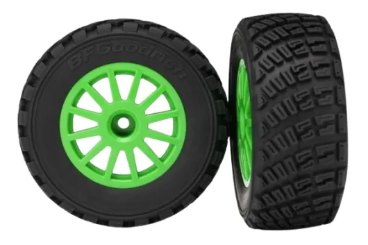 Traxxas Tuning Rally Reifen auf 2,2/3,0 Felgen in grün hinten 2Stück für Ford Fiesta 1/10