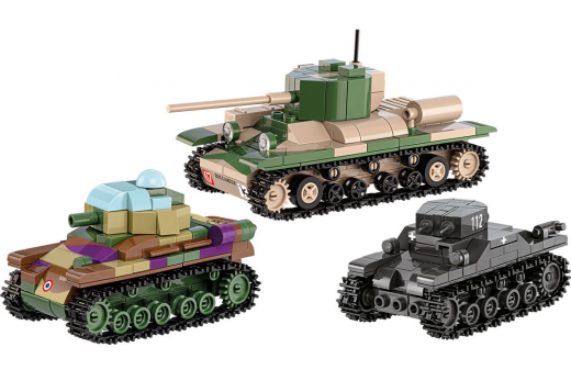 COBI Klemmbausteine Panzer Museum Set Renault R35, Valentine IX und Panzer I - 595 Teile