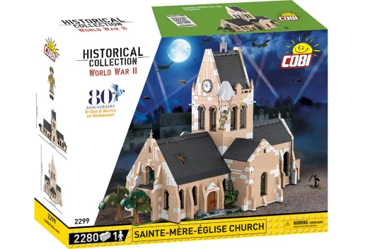 COBI Klemmbausteine Gebäude 1944 Kirche Sainte-Mère-Eglise - 2280 Teile