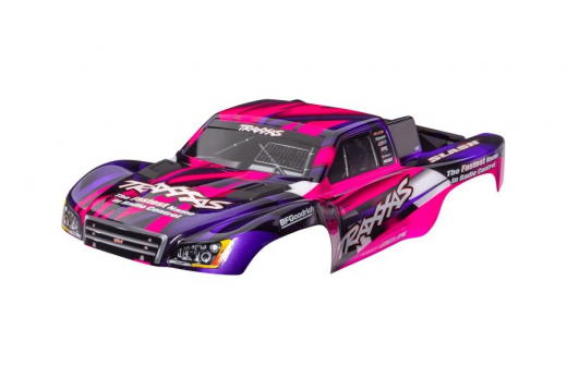 Traxxas Tuning Karosserie pink mit Aufkleber Clipless für Slash 2WD 1/10, VXL und 4X4