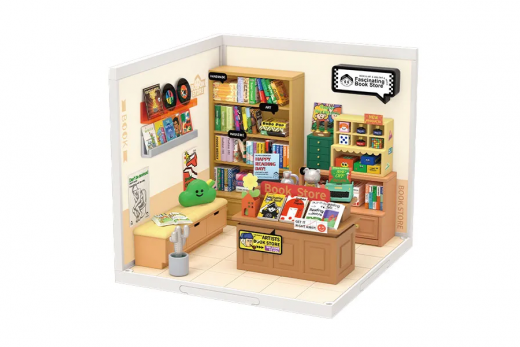 Lasercut Kunststoff Bausatz Standmodell DIY Miniature Haus Super Creator Serie Faszinierender Buchladen 108 Teile