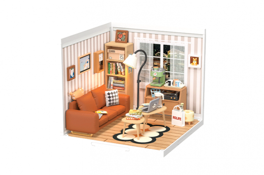 Lasercut Kunststoff Bausatz Standmodell DIY Miniature Haus Super Creator Serie Gemütliche Wohnlounge 114 Teile