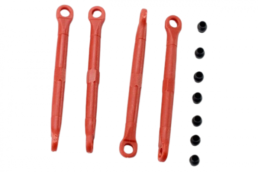 Traxxas Ersatzteile Kunststoff Spurstangen in rot mit Kugeln vorne hinten 4Stück für Slash 1/16