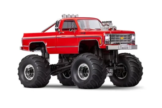 Traxxas TRX-4MT Chevy K10 4x4 in rot 1/18 Monster-Truck RTR Brushed, mit Akku und USB Lader